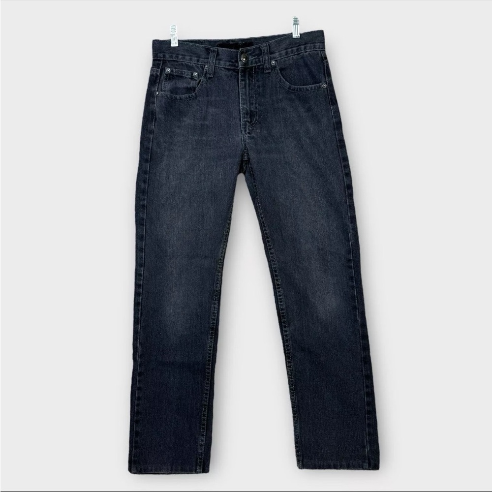 Aklima Slim Fit Straight Leg Jeans Black Denim Size 30x29 DarkWash Preppy Casual